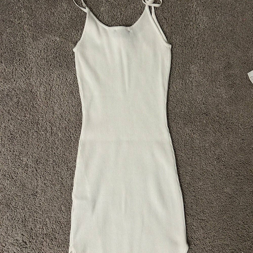 Hera Collection White Ribbed Mini Dress - Picture 3 of 3